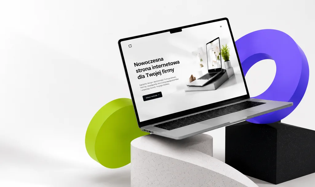 Laptop prezentujący nowoczesną stronę internetową wykonaną przez FinoWeb